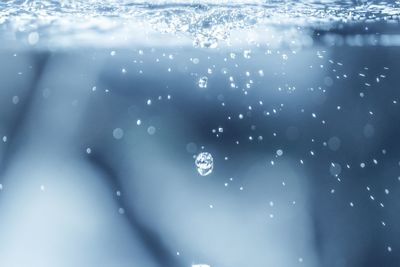 Close-up of water drops on sea