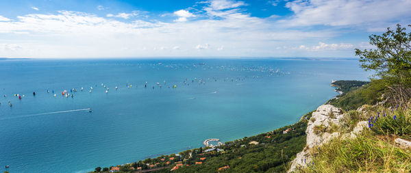 High angle view of beach against sky