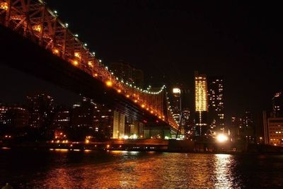 Illuminated city at night