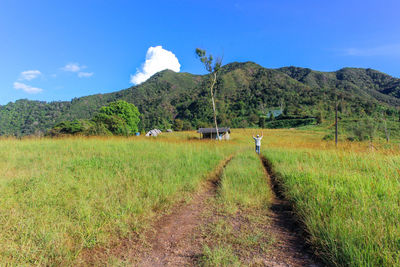 Scenic view of field against sky