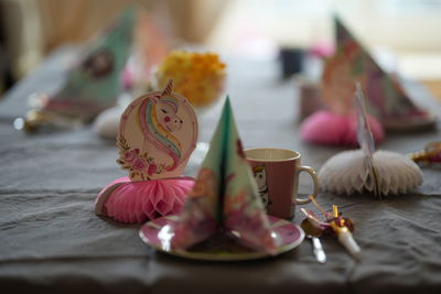 Birthday decoration with unicorns