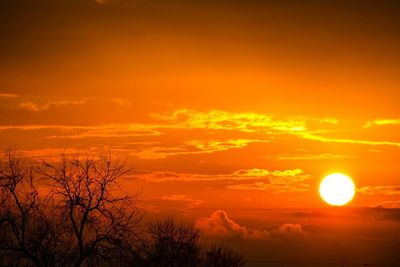 Scenic view of dramatic sky during sunset