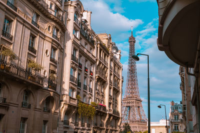 Low angle view of buildings against sky