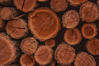 Full frame shot of logs