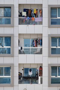 People working in building