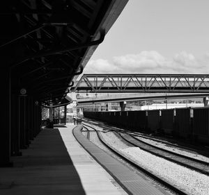 Railroad station platform against sky