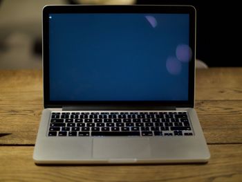 Close-up of laptop keyboard