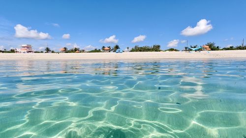 Scenic view of beach against sky