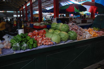 Food for sale at market stall