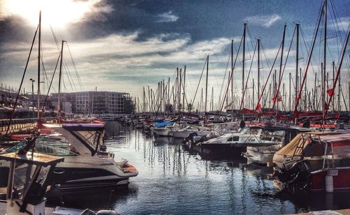 Boats in harbor