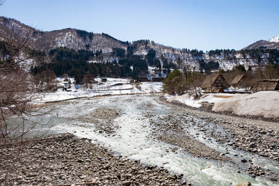 Scenic view of landscape against clear sky