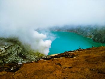 Panoramic view of volcanic landscape