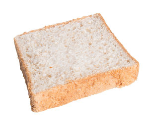 High angle view of bread on white background