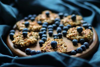 Close-up of breakfast served in plate