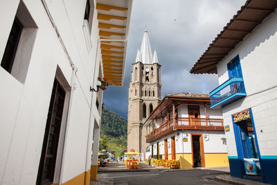 Central square and the minor basilica of the immaculate conception at the town of jardin  antioquia