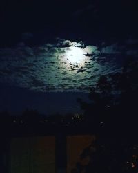 Scenic view of landscape against sky at night