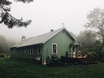 Built structure on grassy field