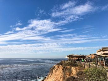 View of sea against cloudy sky
