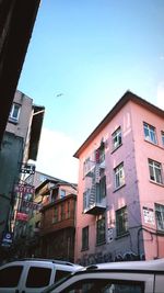 Low angle view of buildings against sky