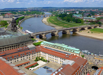 High angle view of city