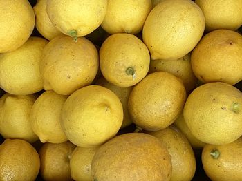 Full frame shot of lemons for sale at market