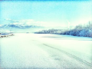 Scenic view of snow covered landscape