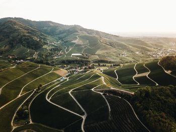 High angle view of landscape against sky