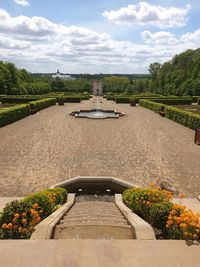 Scenic view of fountain against sky