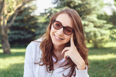 Portrait of smiling young woman