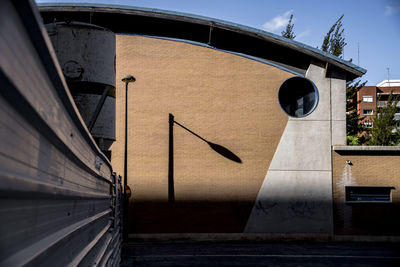 Staircase of building against sky