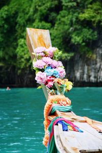 Close-up of a boat in river