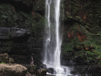 Scenic view of waterfall