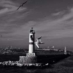 Lighthouse in sea