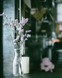 Close-up of flower vase on table