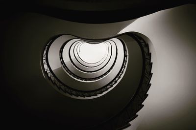 Low angle view of spiral staircase against sky