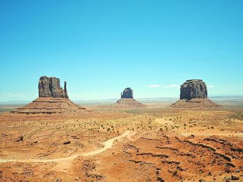 Scenic view of rock formations at monument valley