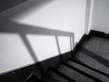 High angle view of staircase in building