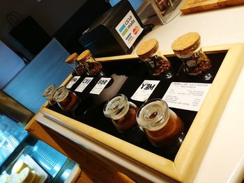 High angle view of food in store