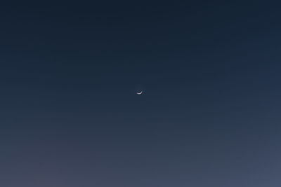 Low angle view of moon in sky at night