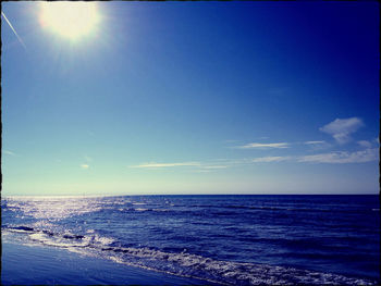 Scenic view of sea during sunset