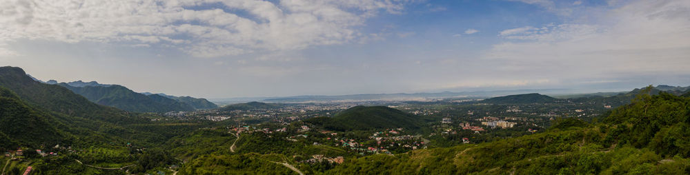 Panoramic view of townscape against sky