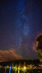 Illuminated star field against sky at night