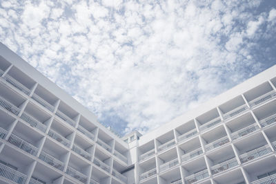 Low angle view of modern building against sky