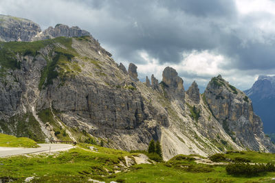 Panoramic view of rocky mountains against sky