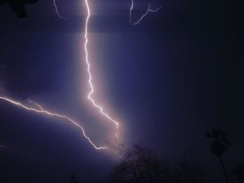 Low angle view of lightning in sky