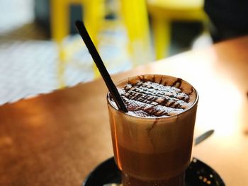 Close-up of coffee on table