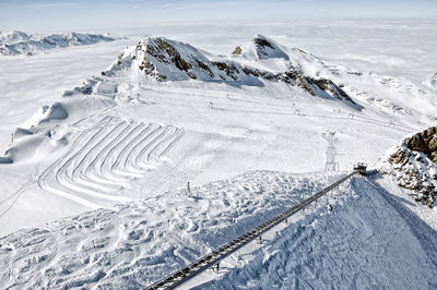 Scenic view of snow covered landscape