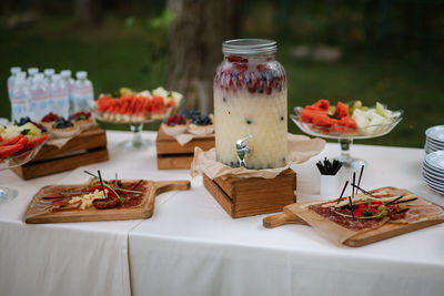 Close-up of food on table