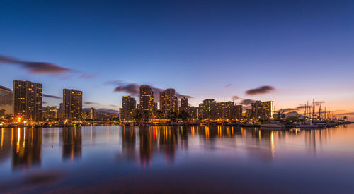 City lit up at night