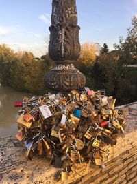 Close-up of padlocks